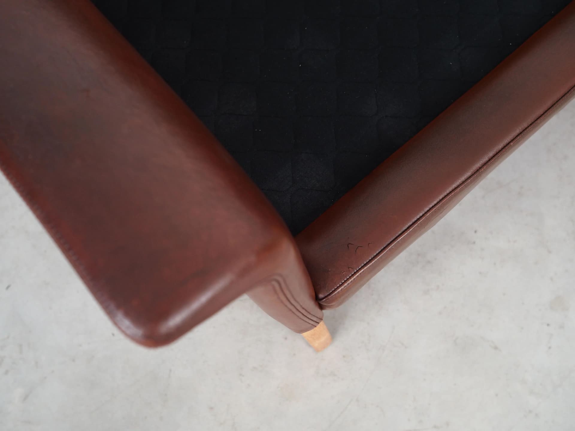 Sofa, skóra brązowa, proj. H. Olsen, CS Møbler, Dania, lata 60. - 24025