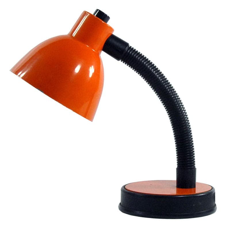 Lampka biurkowa Space Age, metal pomarańczowy, plastik czarny, Veneta Lumi, Włochy, lata 70. - 320813