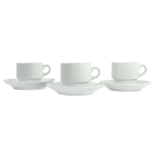 Filiżanki kawowe Monopoli, białe, porcelana, Włochy, lata 70. - WYMIARY