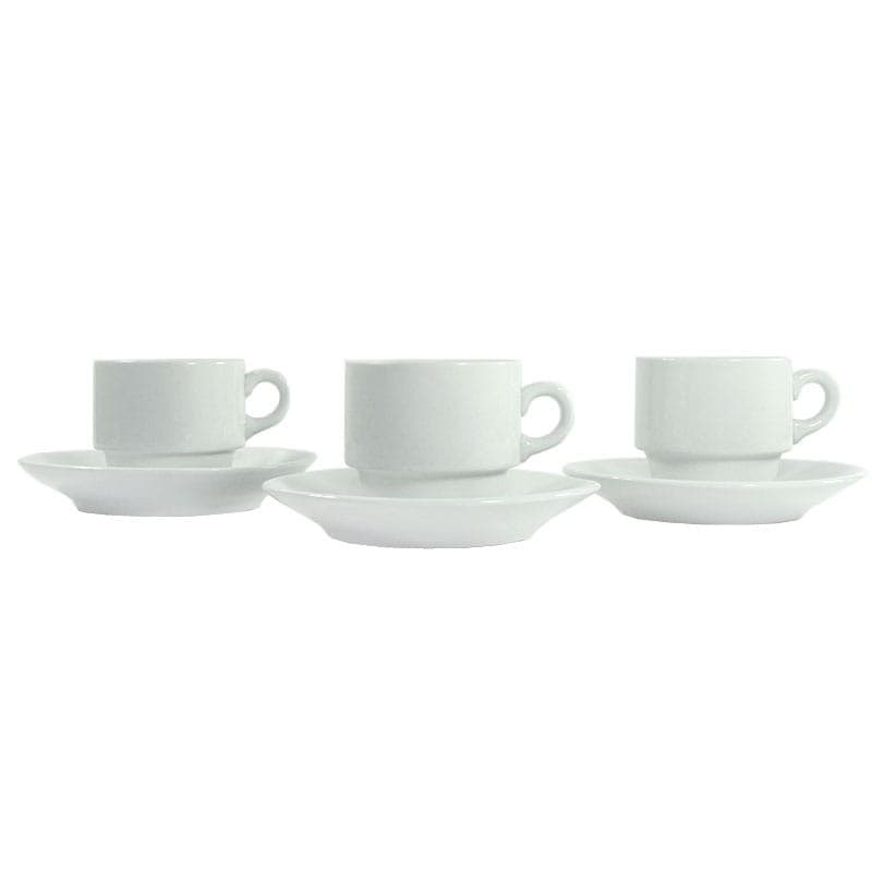 Filiżanki kawowe Monopoli, białe, porcelana, Włochy, lata 70. - 320809