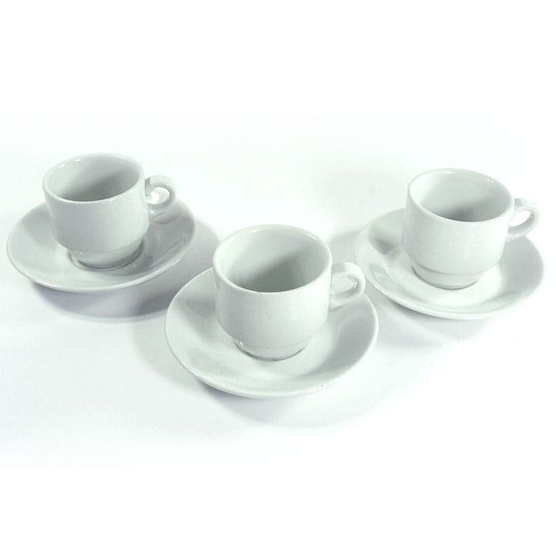 Filiżanki kawowe Monopoli, białe, porcelana, Włochy, lata 70. - 320807