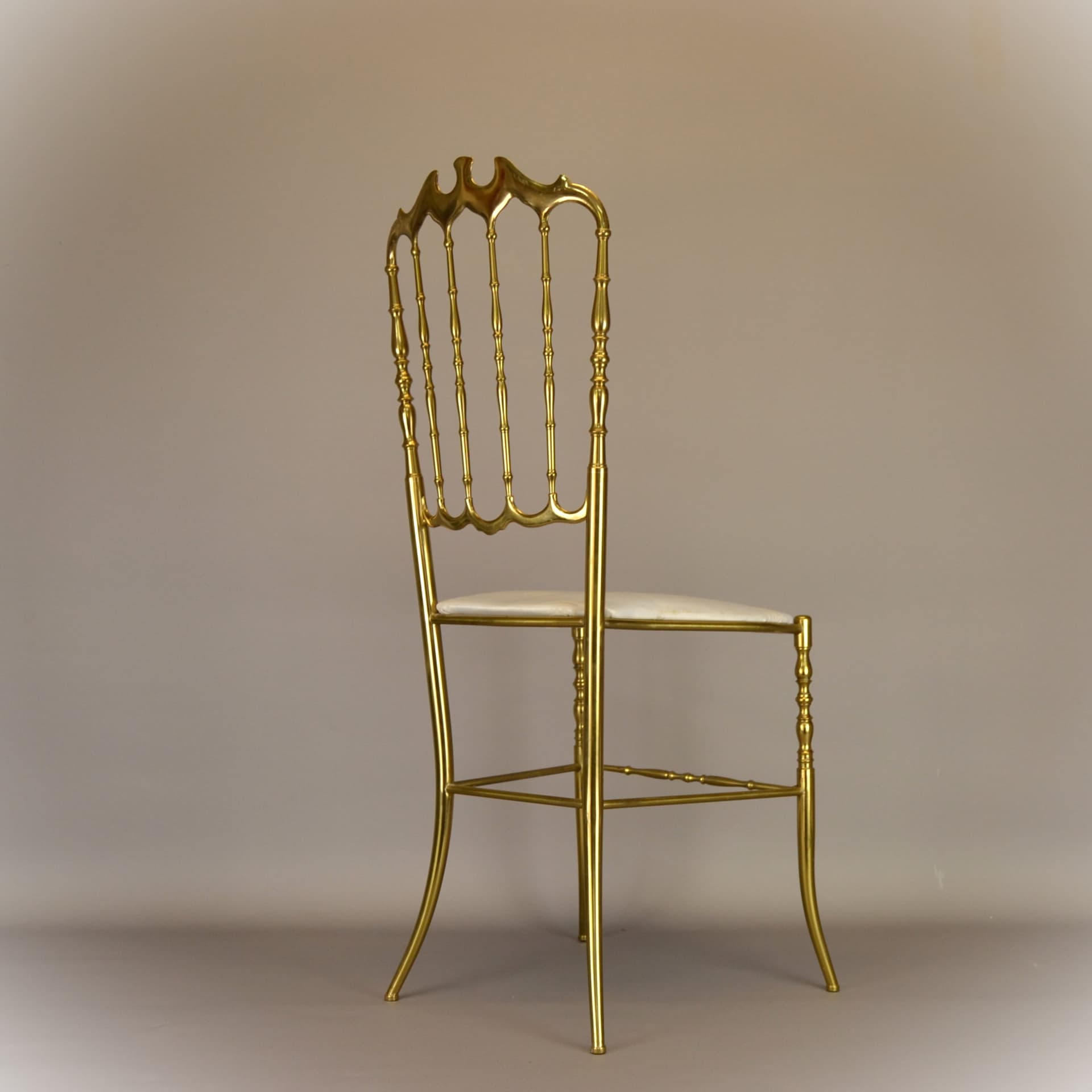 Krzesło Chiavari, mosiądz złoty, proj. G. G. Descalzi, Chiavari, Włochy, lata 50. - 79151