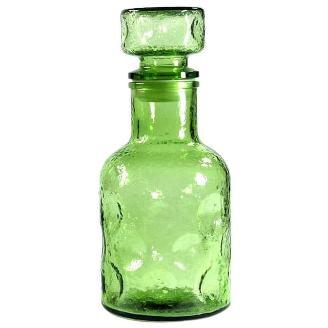 Karafka, szkło zielone transparentne, Włochy, lata 60. - WYMIARY