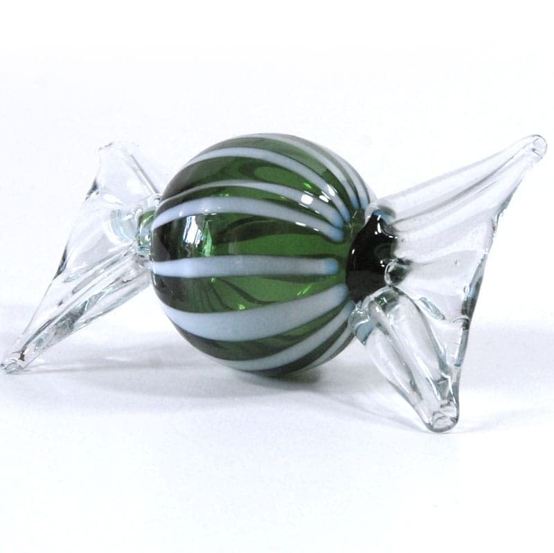 Candy figurine, Murano, green white transparent glass, Italy, 1970s. - 320776