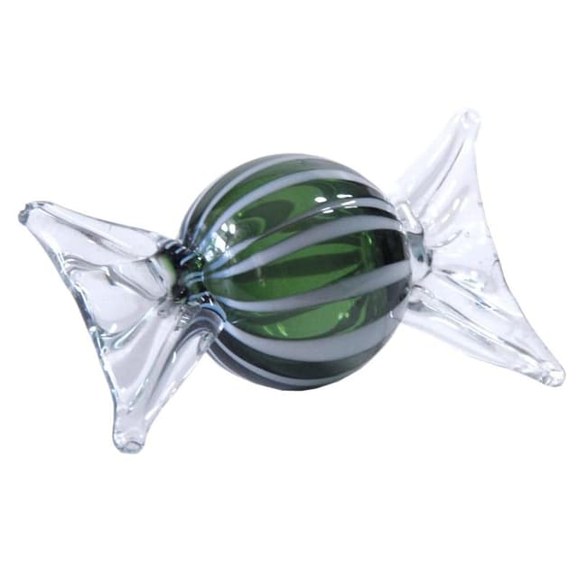 Candy figurine, Murano, green white transparent glass, Italy, 1970s. - DIMENSION