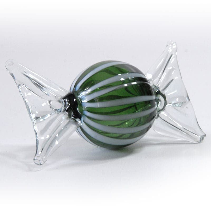 Candy figurine, Murano, green white transparent glass, Italy, 1970s. - 320775