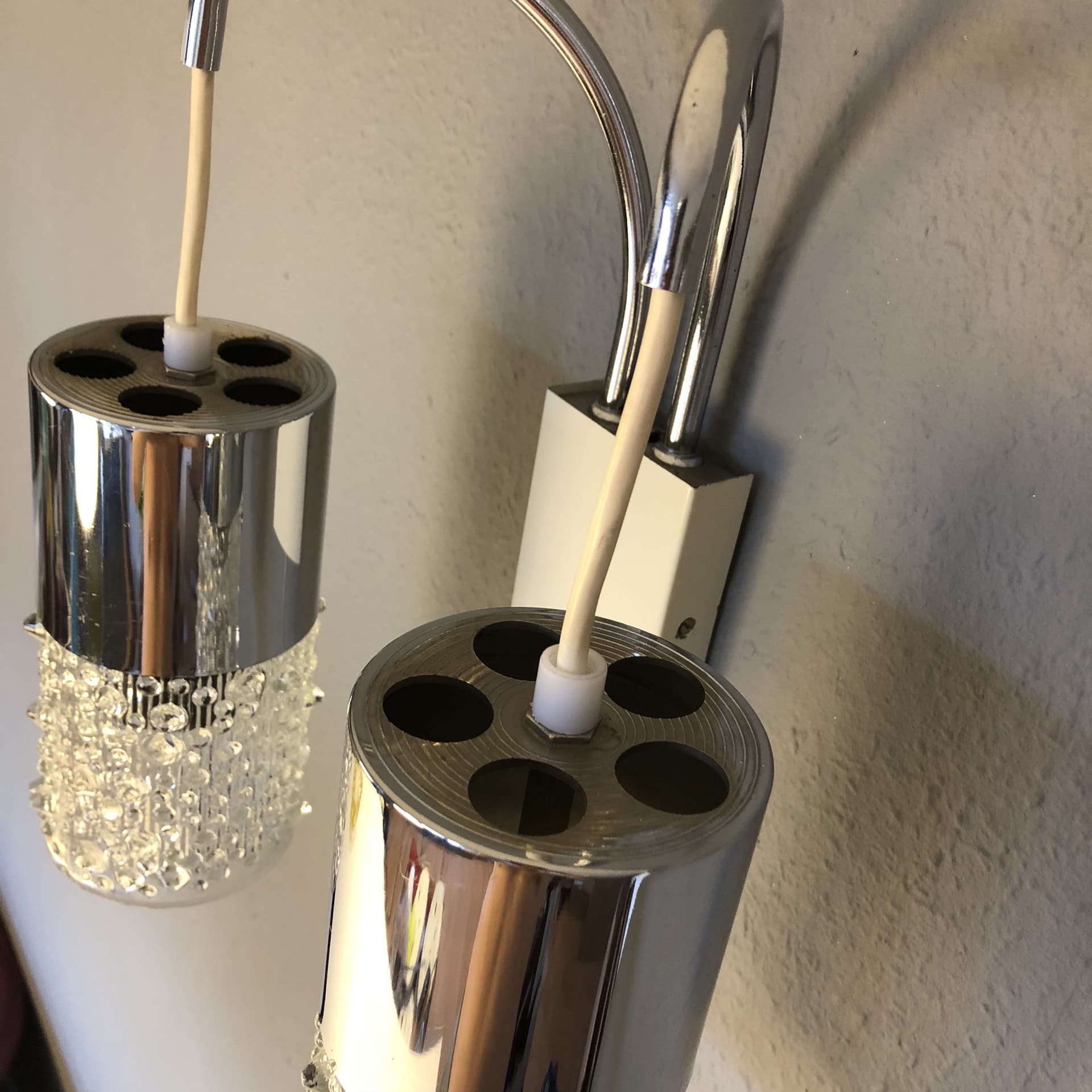 Chromowany podwójny kinkiet ścienny, Niemcy, lata 70. - 81976