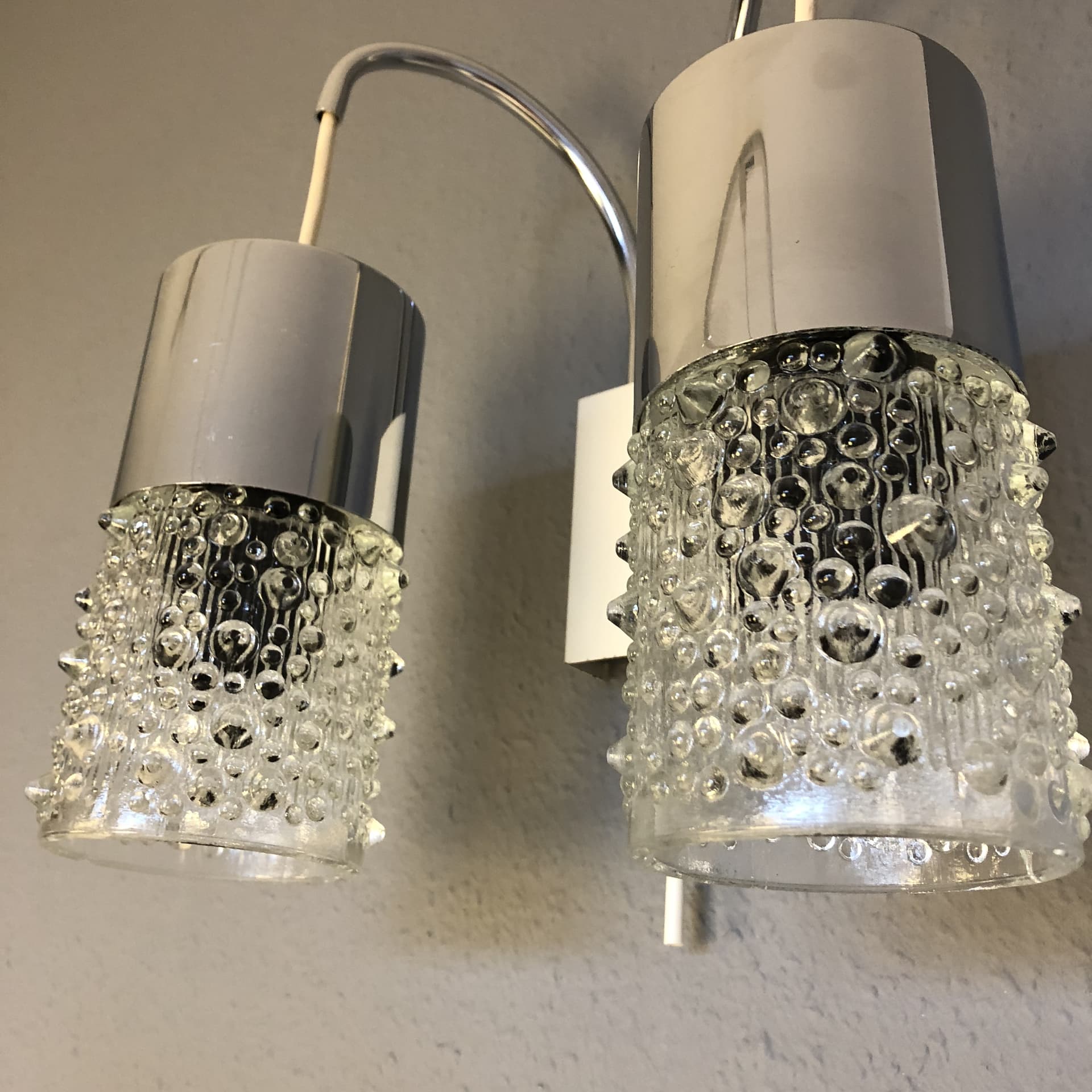 Chromowany podwójny kinkiet ścienny, Niemcy, lata 70. - 81978