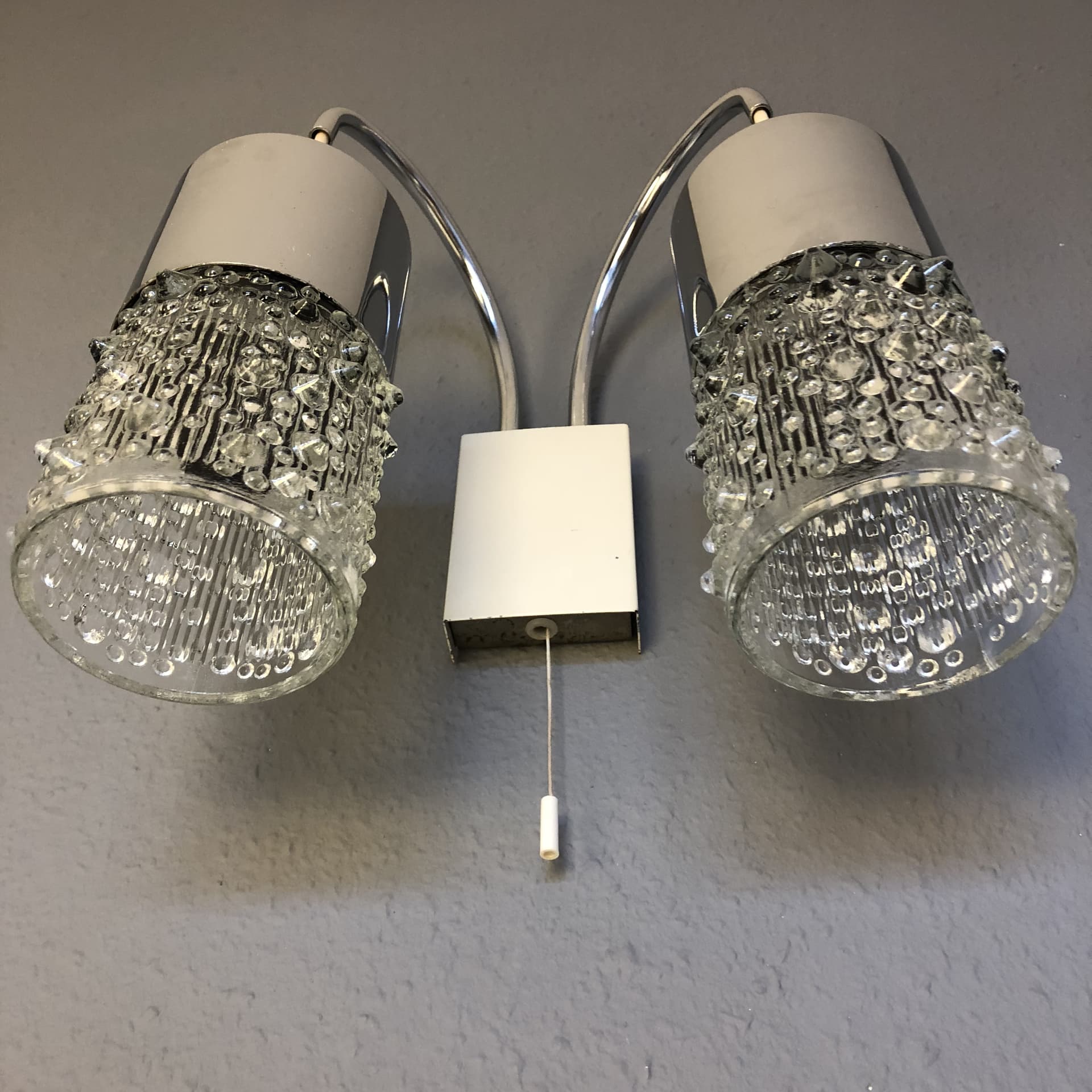 Chromowany podwójny kinkiet ścienny, Niemcy, lata 70. - 81979