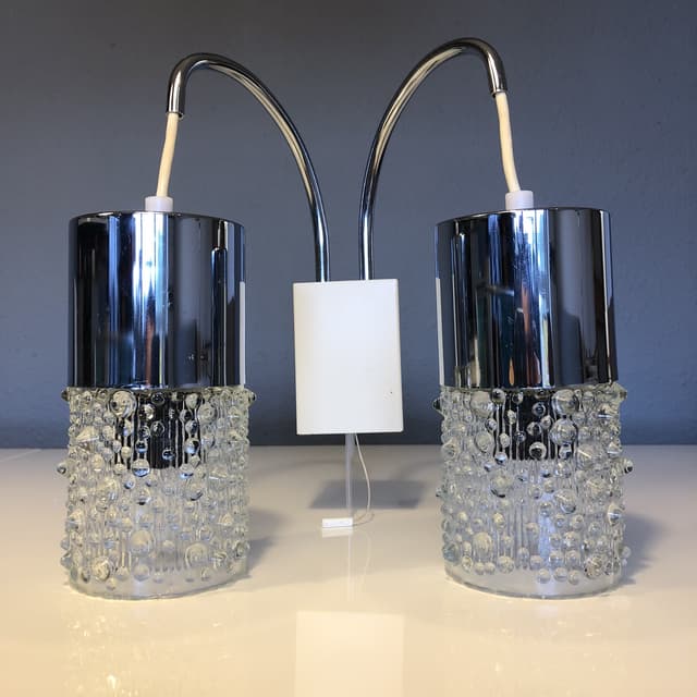 Chromowany podwójny kinkiet ścienny, Niemcy, lata 70. - WYMIARY