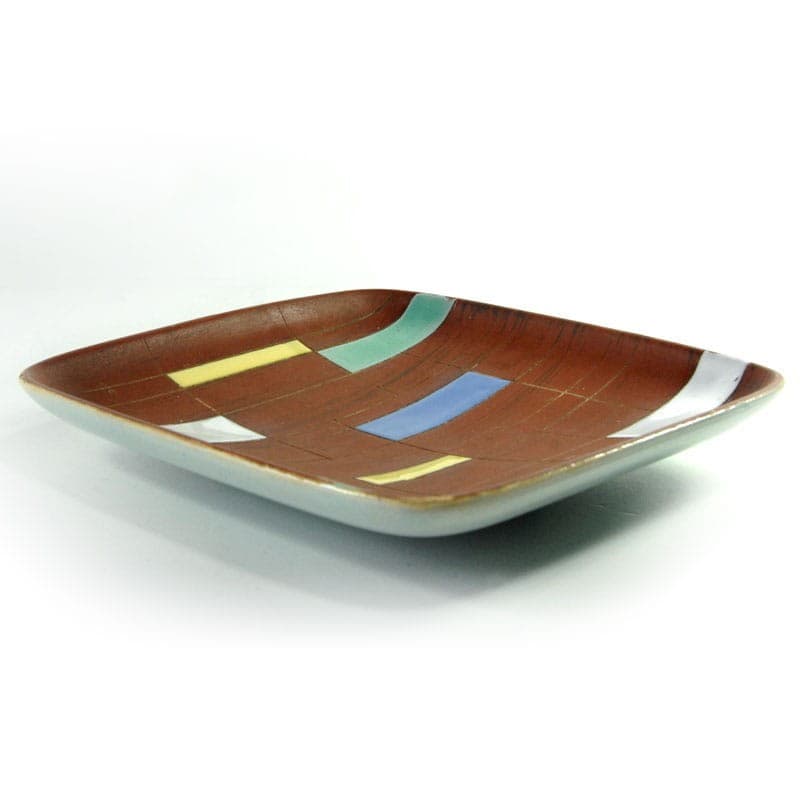 Patera ceramiczna, Carstens Tönnieshof, brązowa, ceramika, Niemcy, lata 60. - 320736