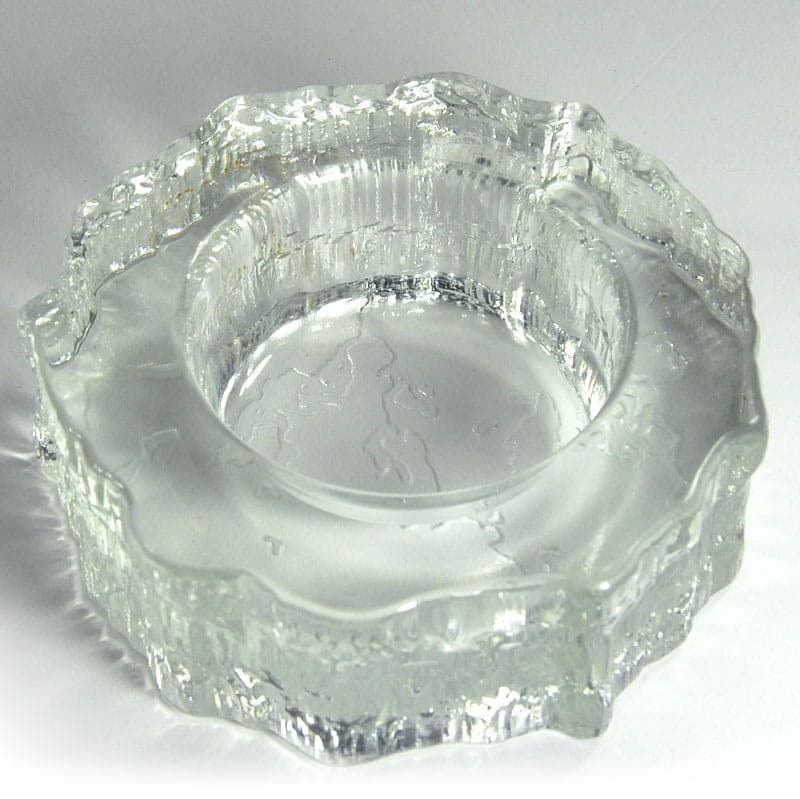 Paterka Aslak, szkło transparentne, proj. T. Wirkkala, Iittala, Finlandia, lata 80. - 320692
