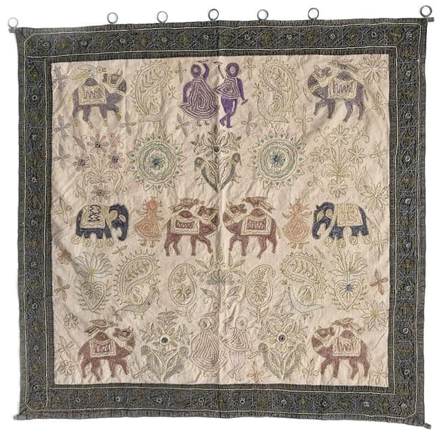 Decorative Textile Oriental, Multicolor, Cotton, 1970s - DIMENSION