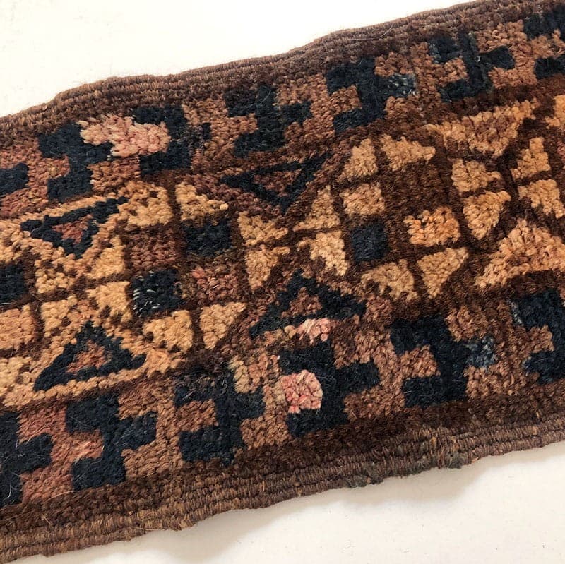 Runner, Iranian, brown blue beige red wool, Iran, 1960s. - 320667