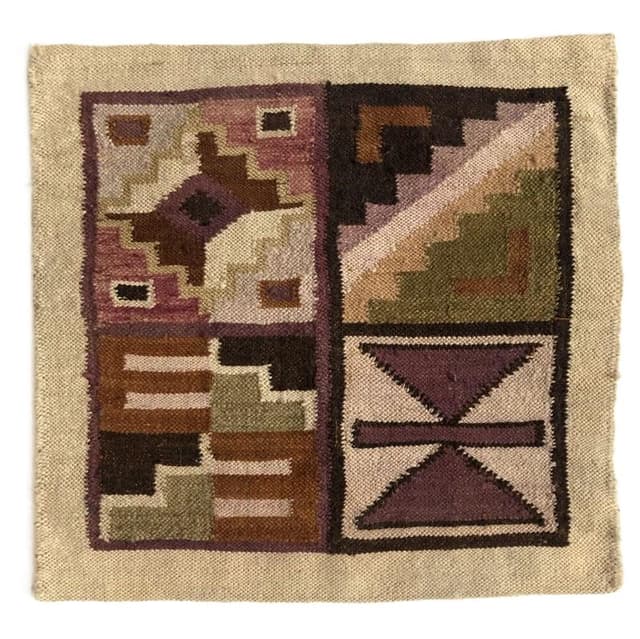 Kilim Pillow Cover, beige, wool cotton, mid-century modern, 1960s. - DIMENSION