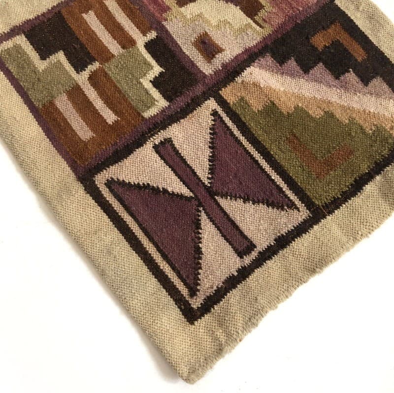 Kilim Pillow Cover, beige, wool cotton, mid-century modern, 1960s. - 320655