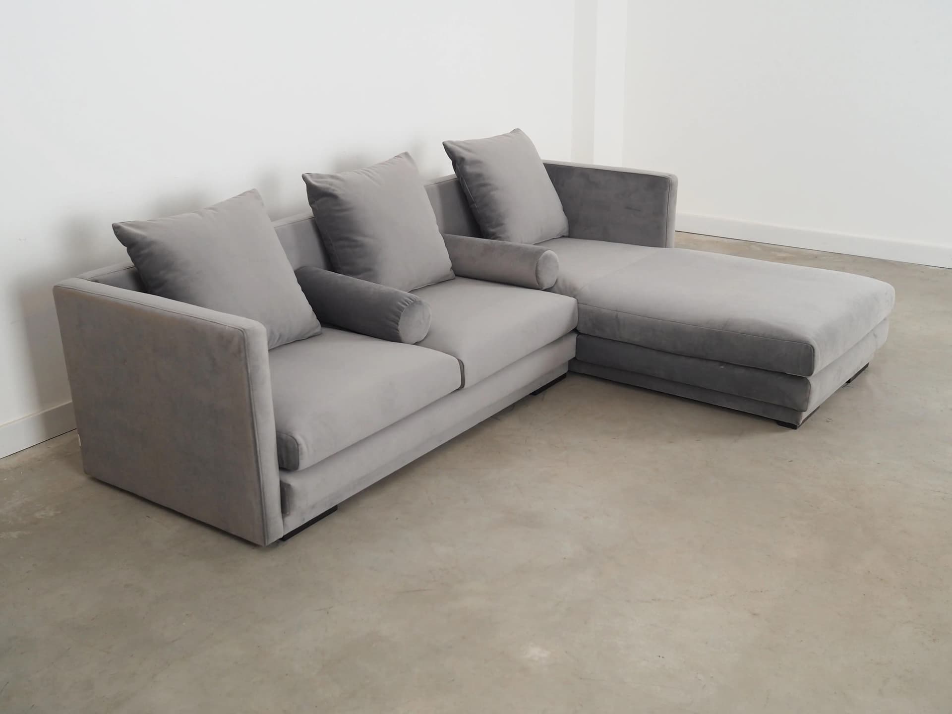 Narożnik, skandynawski design, velvet szary, Polska, XXI w. - 24000