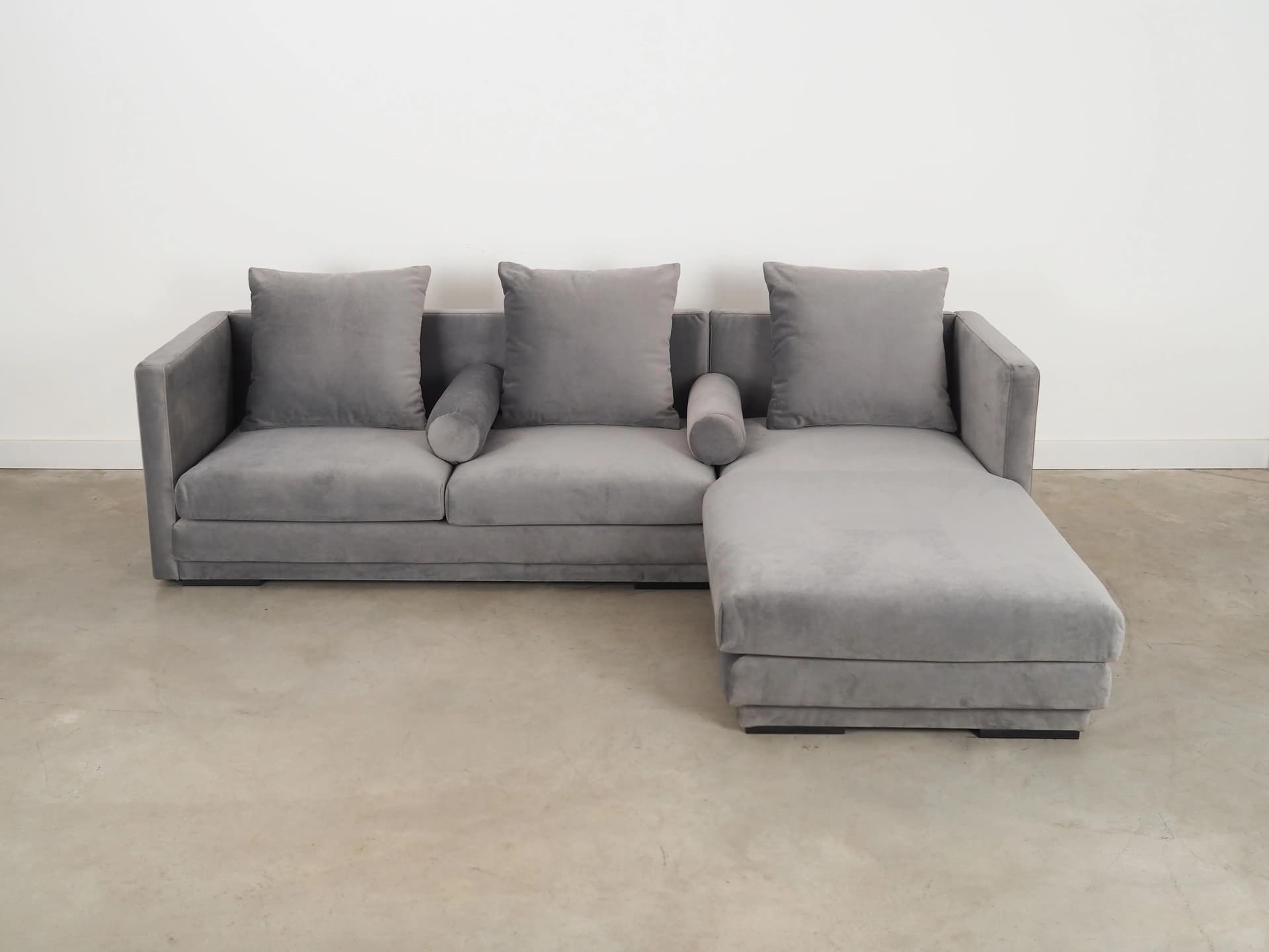 Narożnik, skandynawski design, velvet szary, Polska, XXI w. - 23999