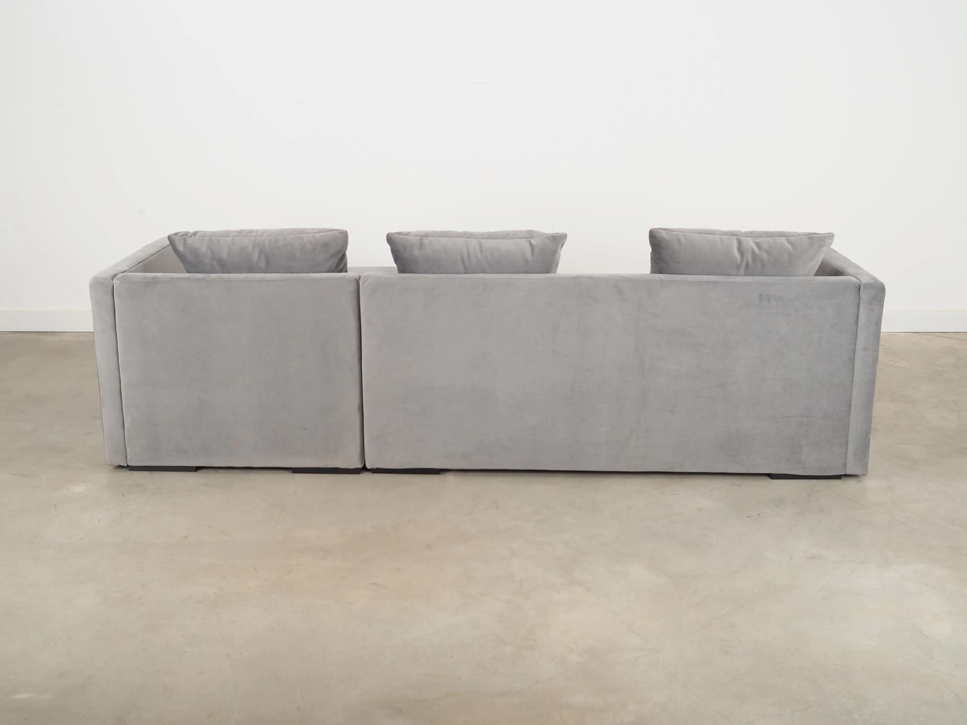 Narożnik, skandynawski design, velvet szary, Polska, XXI w. - 24006