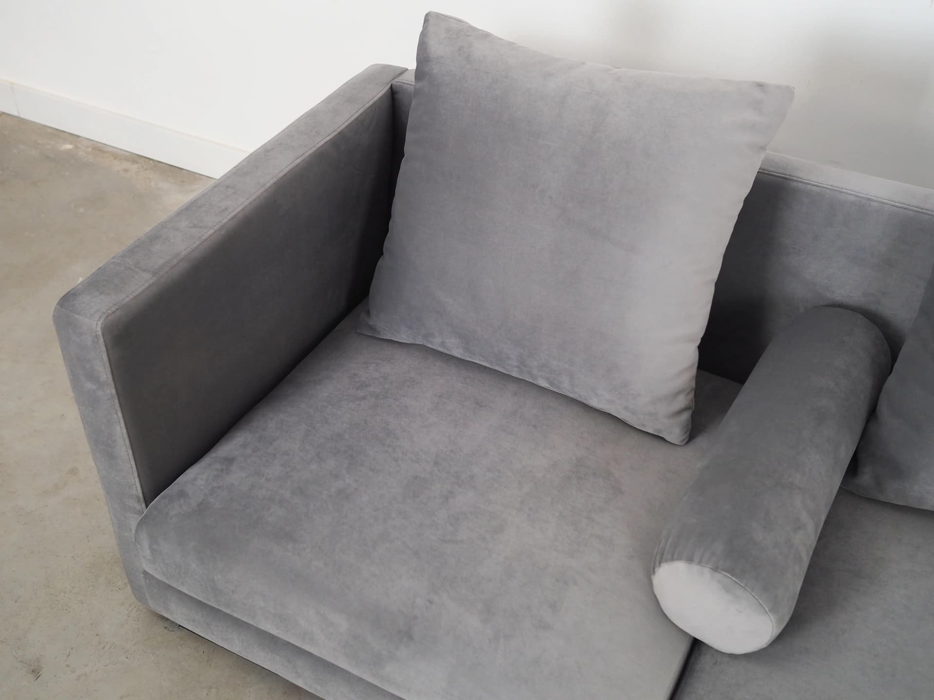 Narożnik, skandynawski design, velvet szary, Polska, XXI w. - 24002