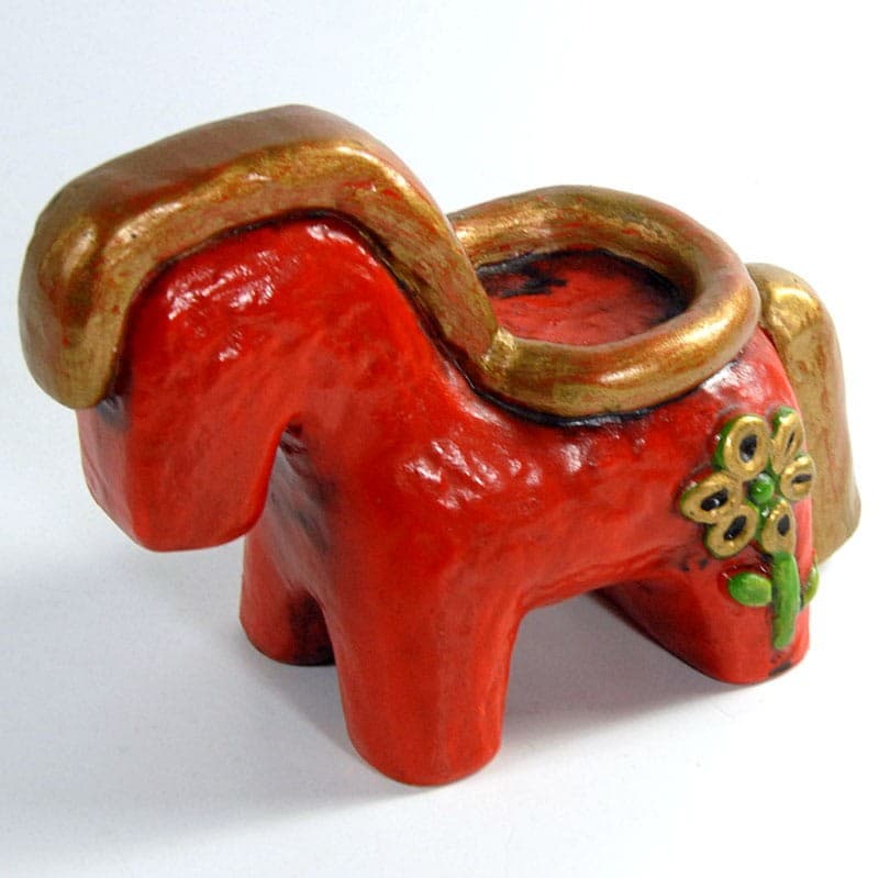 Figurka/świecznik ceramiczny czerwony, Thun, Włochy, lata 70. - 320632