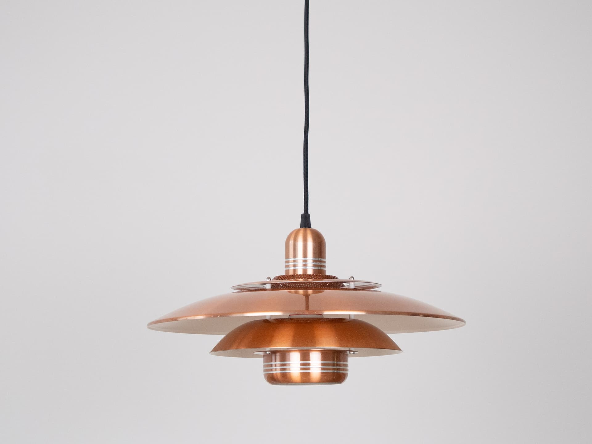 Pendant Lamp Verona, gold aluminium, by K. Wiborg, Jeka, Denmark, 1980s. - 320397
