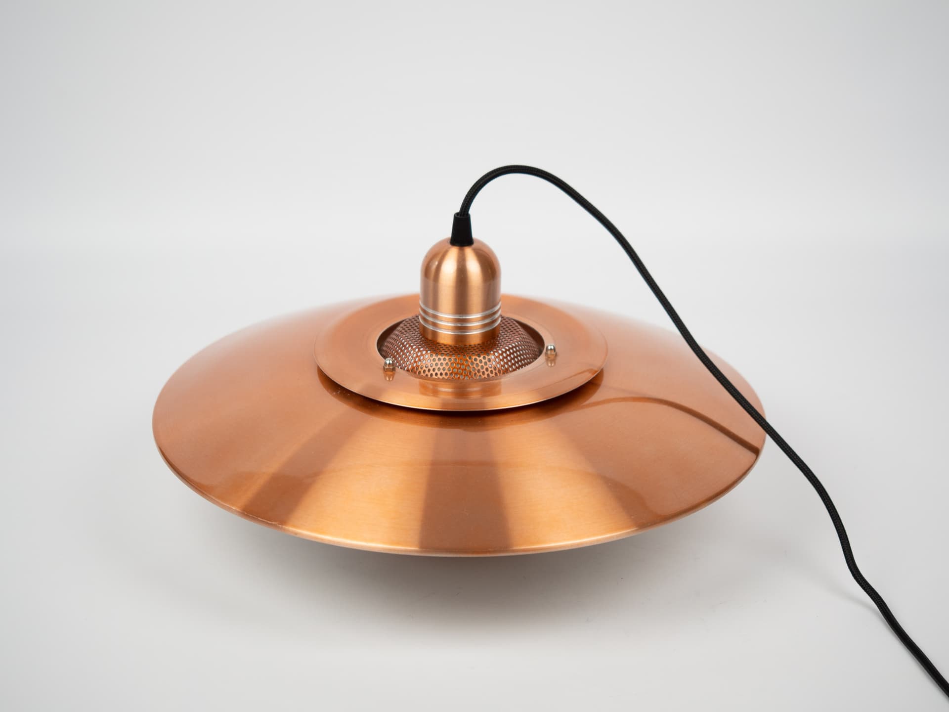 Pendant Lamp Verona, gold aluminium, by K. Wiborg, Jeka, Denmark, 1980s. - 320402