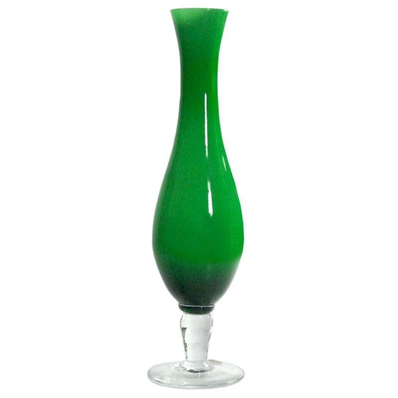 Wazon Opalina Fiorentina, szkło zielone, Włochy, lata 60. - 320605