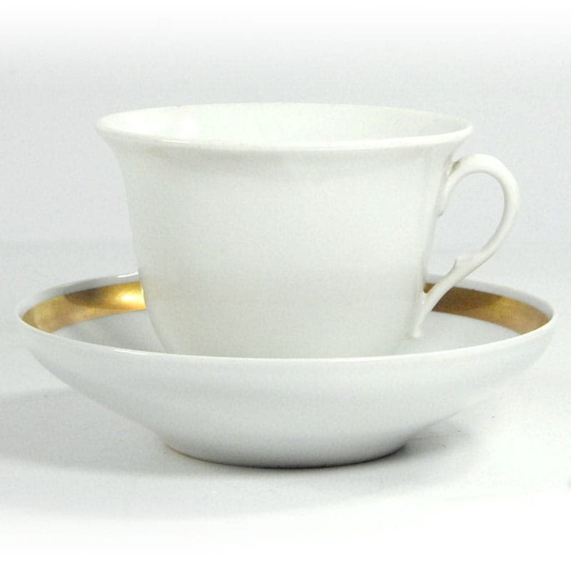Filiżanka herbaciana, biała porcelana złocona, Furstenberg, Niemcy, lata 30. - 320591