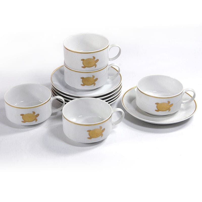 Zestaw filiżanek do espresso Studio Line, biała porcelana złota, Rosenthal, Niemcy, lata 80. - 320571