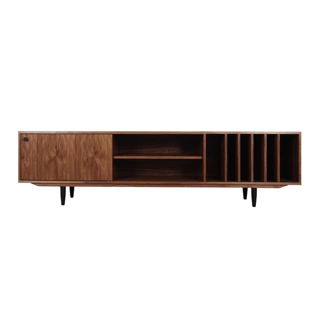 Sideboard, brown walnut, black wood, Scandinavia, 1960s. - DIMENSION