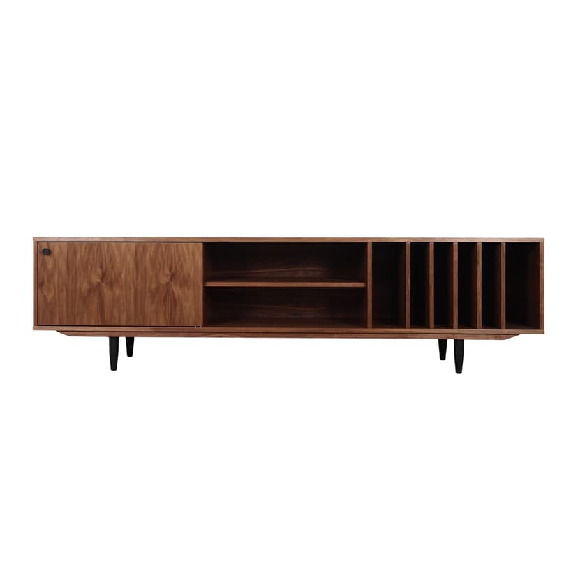 Sideboard, brown walnut, black wood, Scandinavia, 1960s.