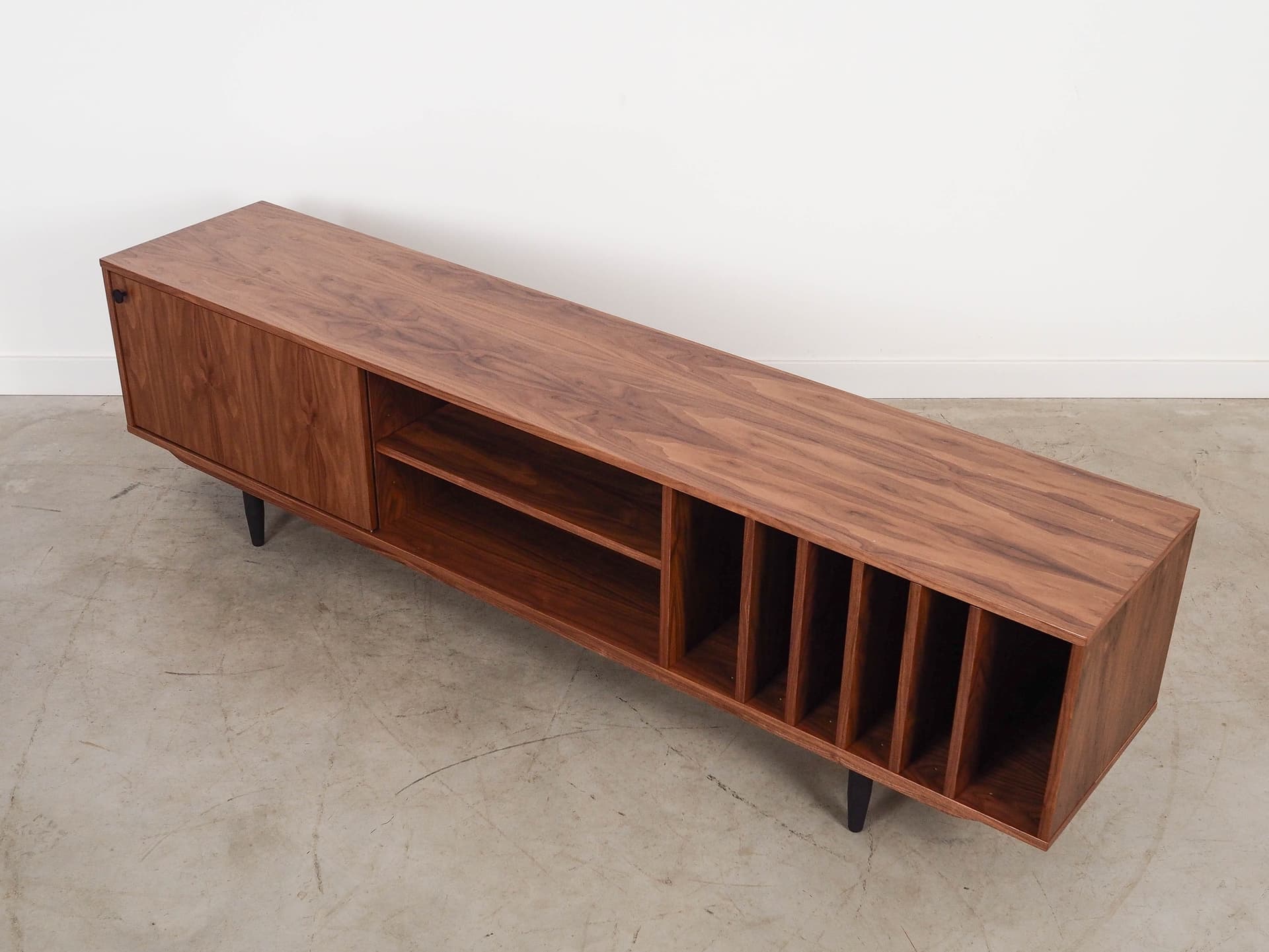 Sideboard, brown walnut, black wood, Scandinavia, 1960s. - 320432