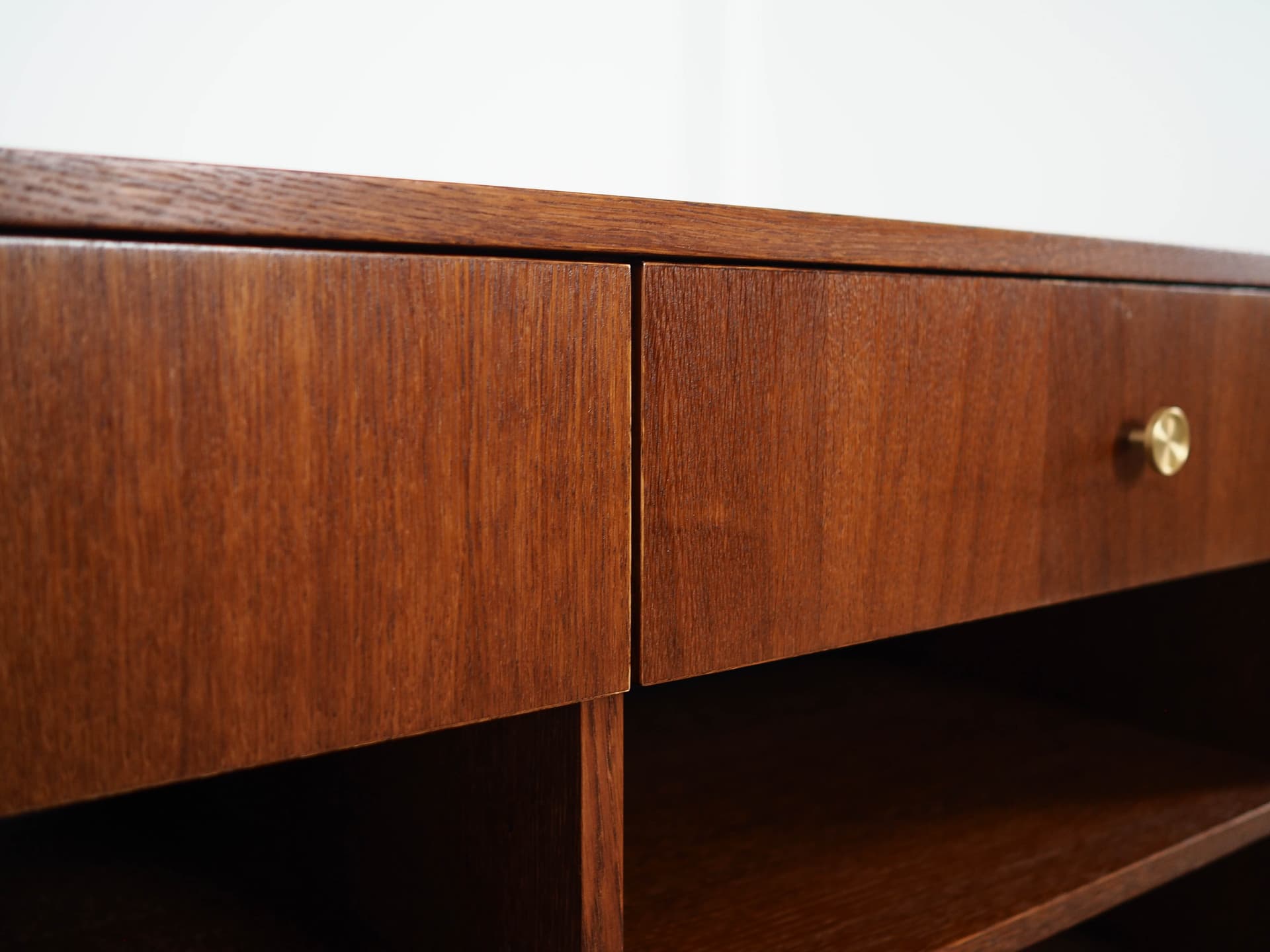 Sideboard, Scandinavian design, brown oak, black wood, Scandinavia, 1960s. - 320446