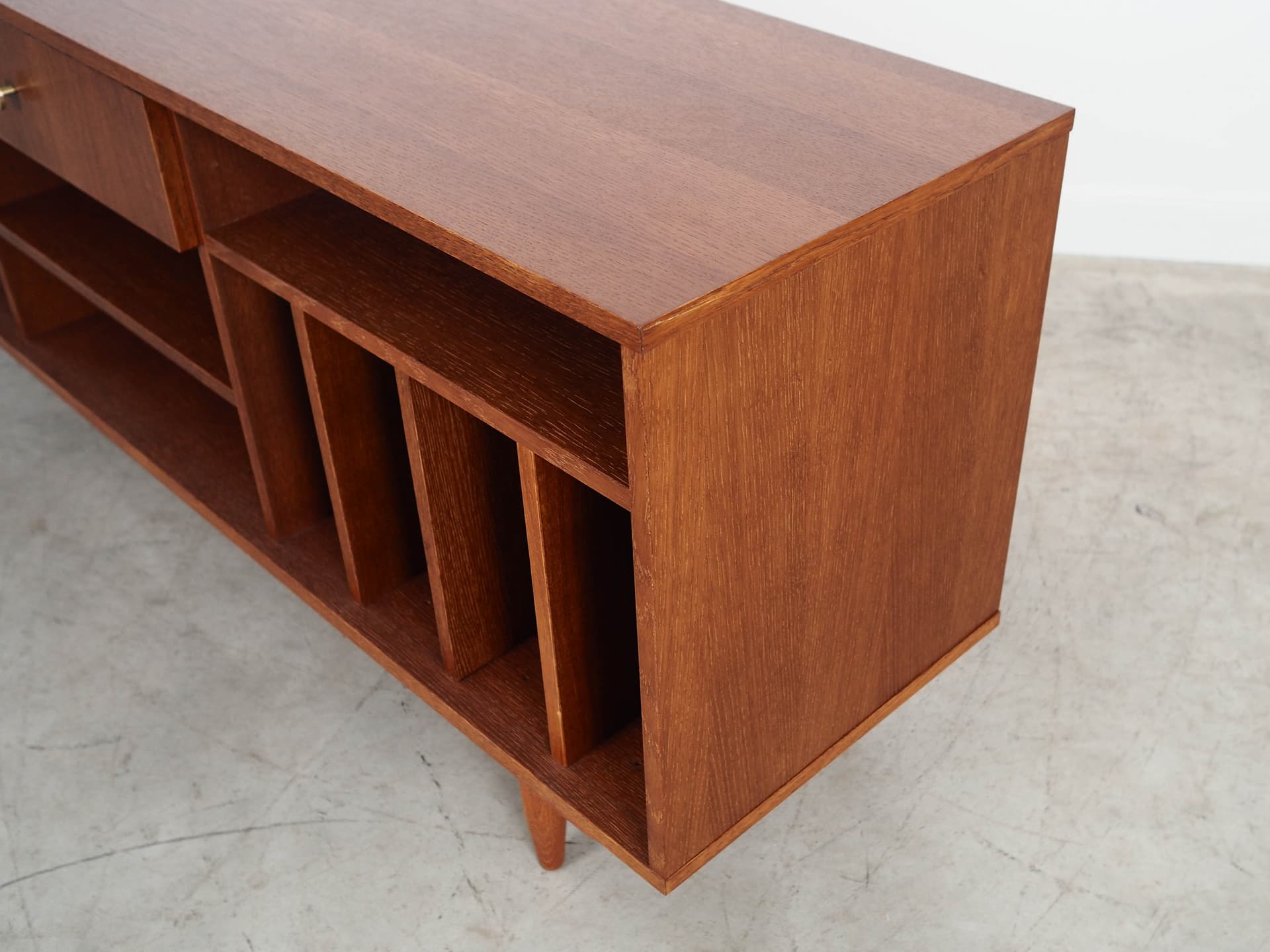 Sideboard, Scandinavian design, brown oak, black wood, Scandinavia, 1960s. - 320442