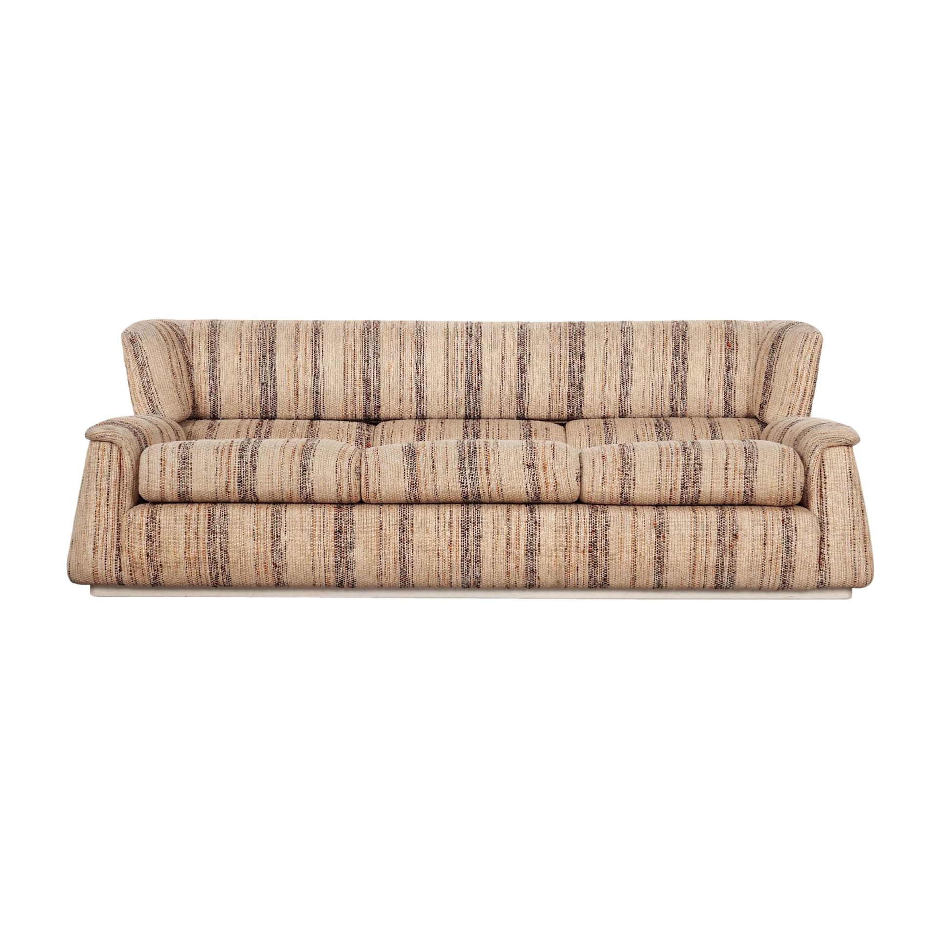 Sofa trzyosobowa, tkanina multikolor, drewno, Saporiti, Włochy, lata 60.
