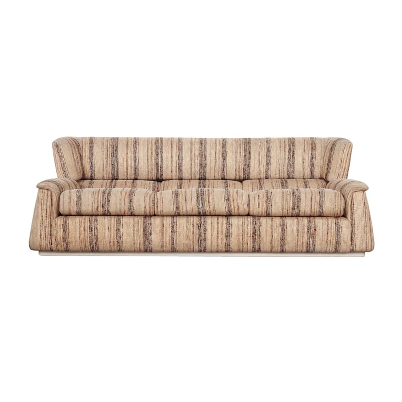 Sofa trzyosobowa, tkanina multikolor, drewno, Saporiti, Włochy, lata 60.
