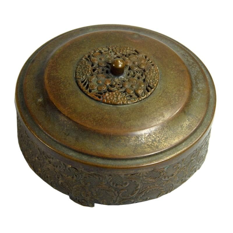 Trinket Box Art Deco, bronze, green velvet, France, 1930s.