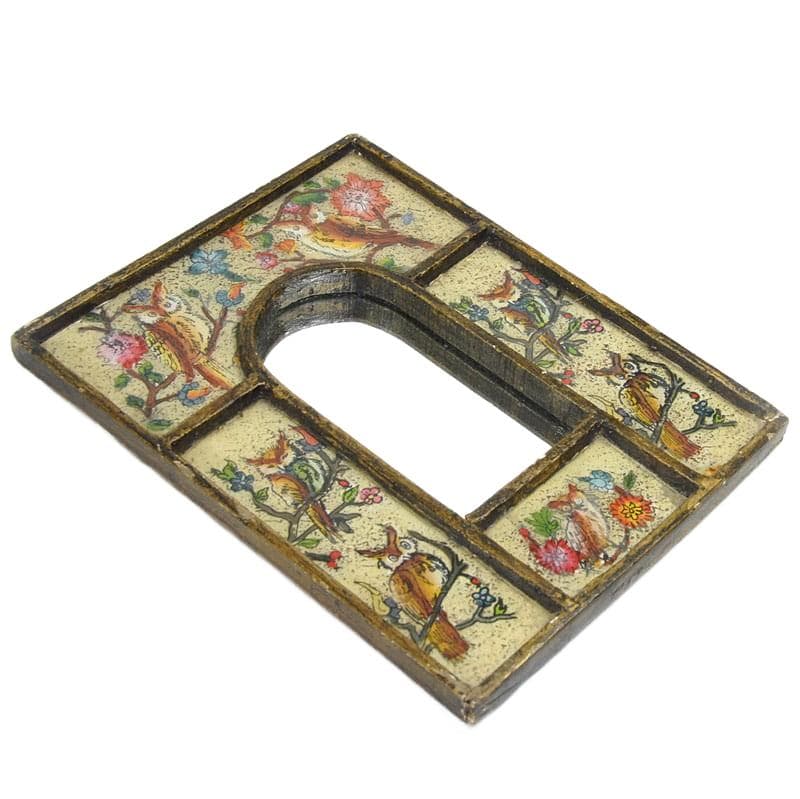 Wall Mirror, Folk, Multicolor, Gilded Wood, Peru, Vintage