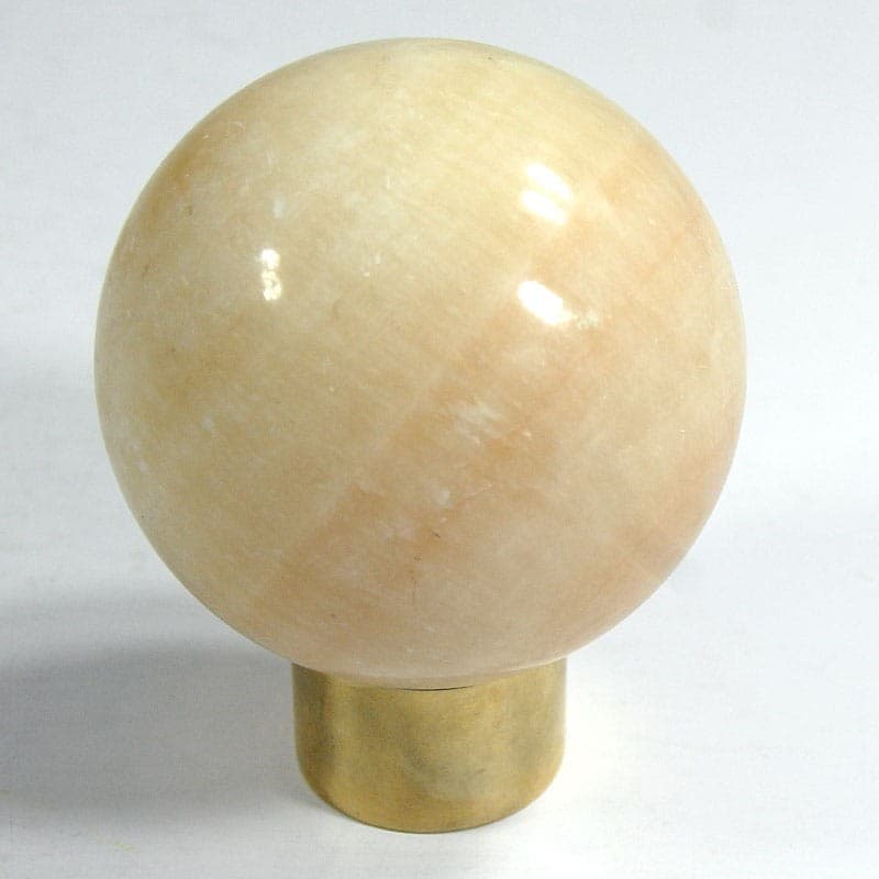 Decorative sphere, beige marble, chrome, Italy, 1970s. - 321935