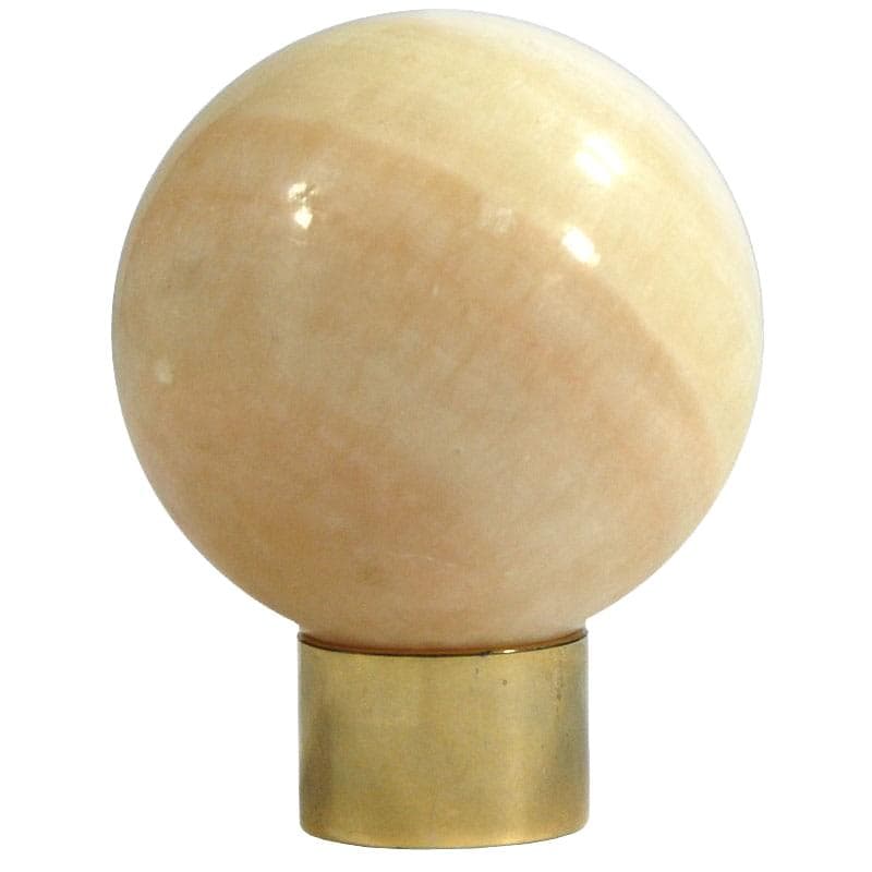 Decorative sphere, beige marble, chrome, Italy, 1970s.