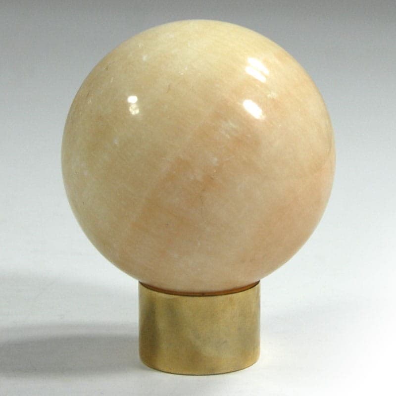 Decorative sphere, beige marble, chrome, Italy, 1970s. - 321936