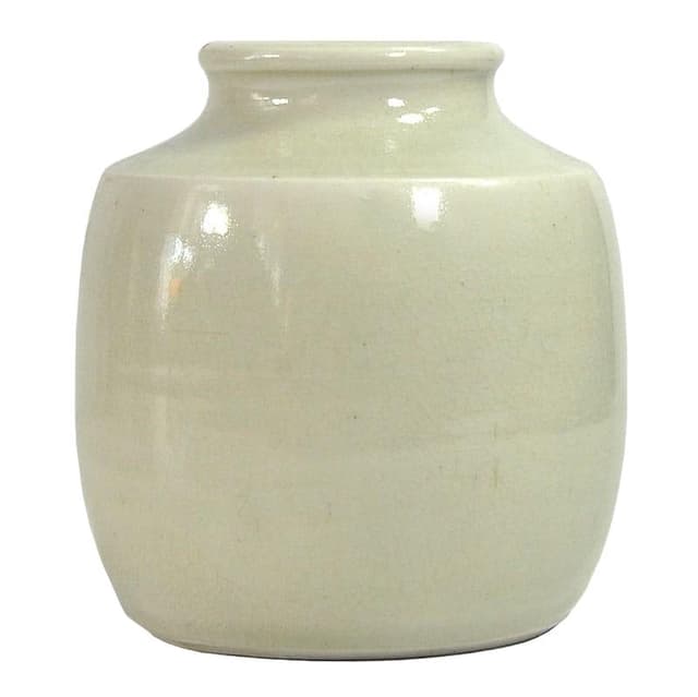 Wazon ceramiczny, beżowy, ceramika, Japonia, lata 90. - WYMIARY