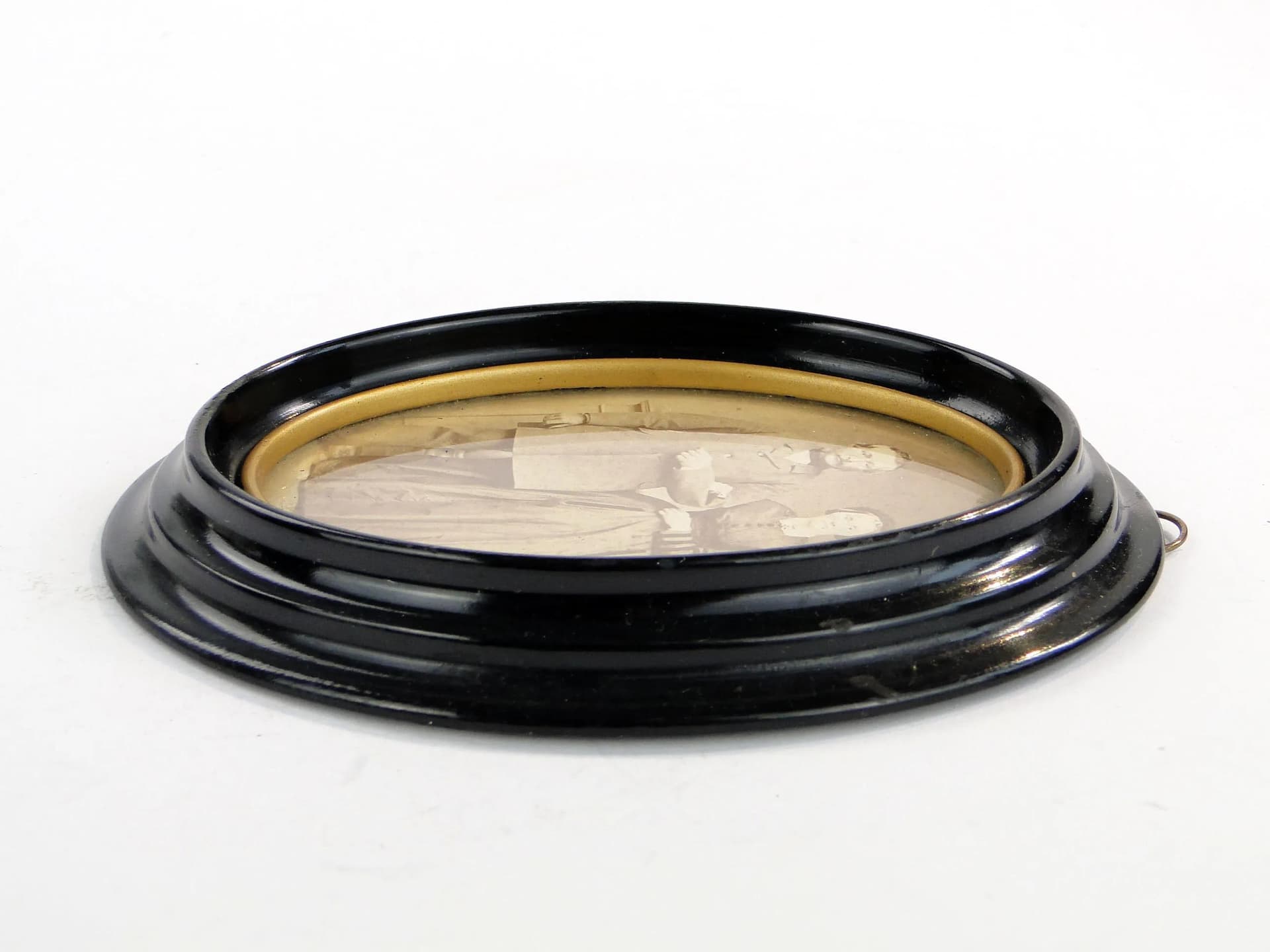 Elliptical Photo Frame, black, wood, Germany, early 20th c. - 23971