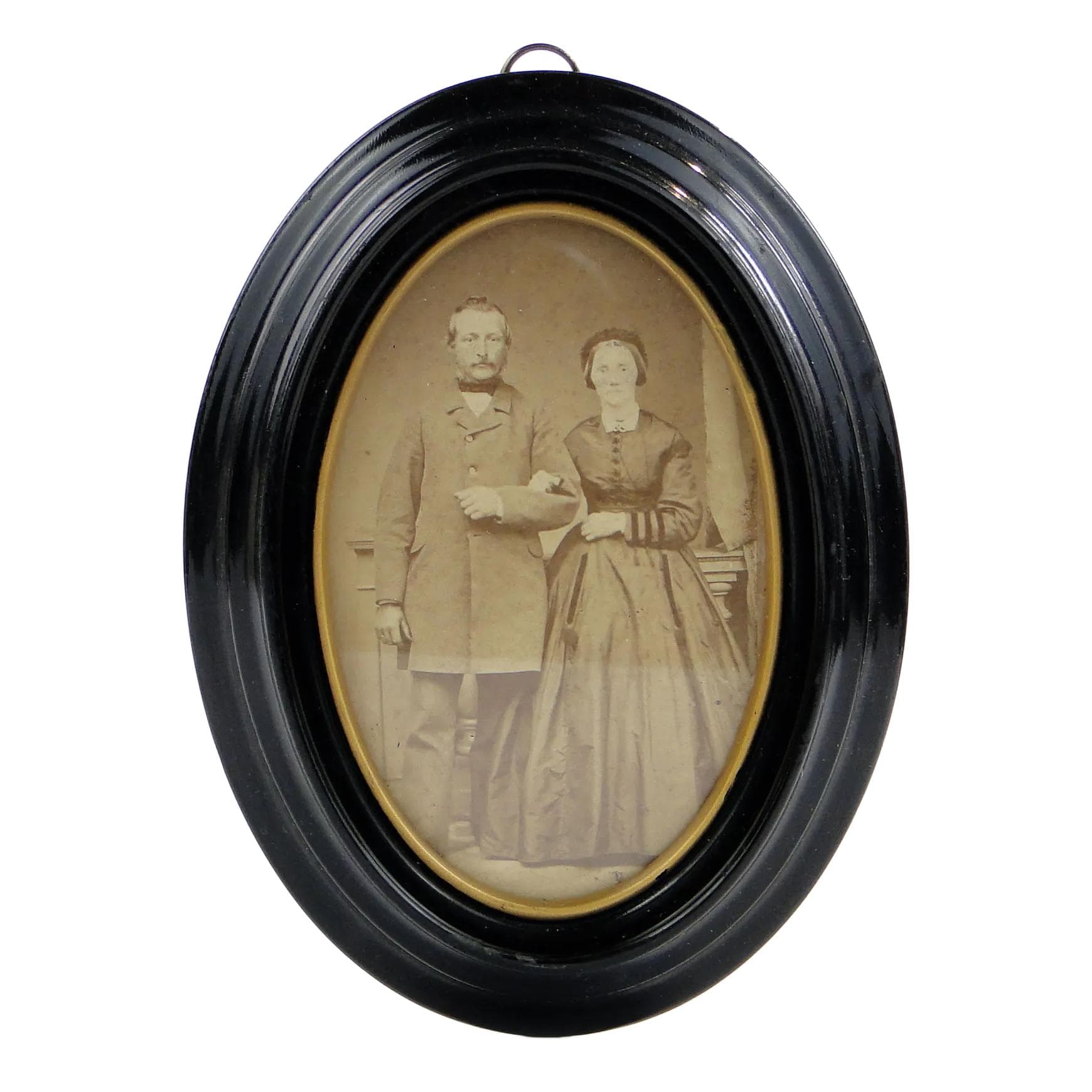 Elliptical Photo Frame, black, wood, Germany, early 20th c.