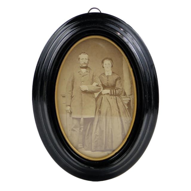 Elliptical Photo Frame, black, wood, Germany, early 20th c. - DIMENSION