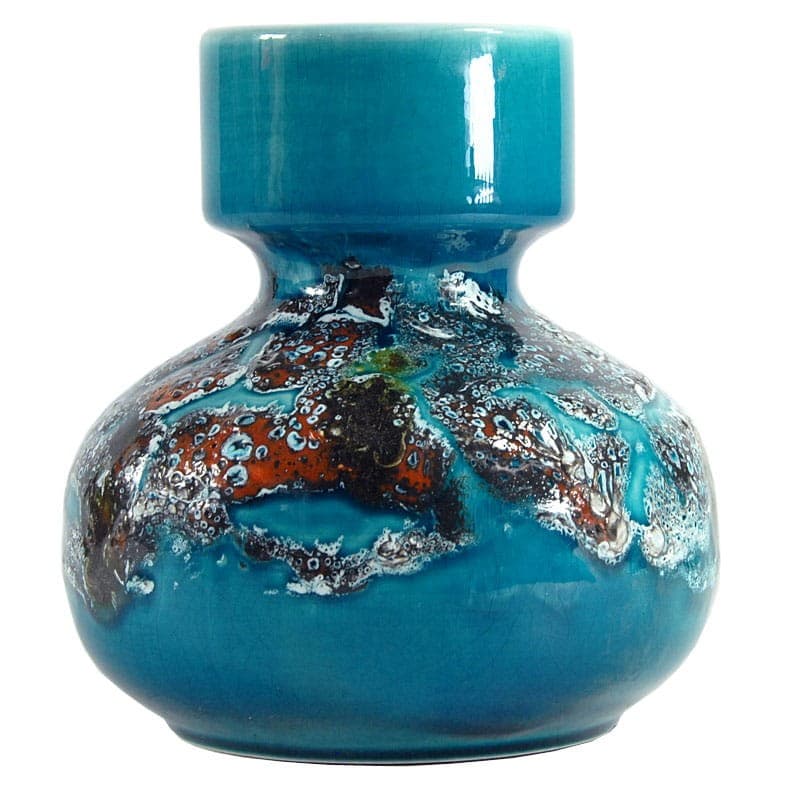 Wazon Vallauris, niebieski, ceramika, Francja, lata 70. - 321849