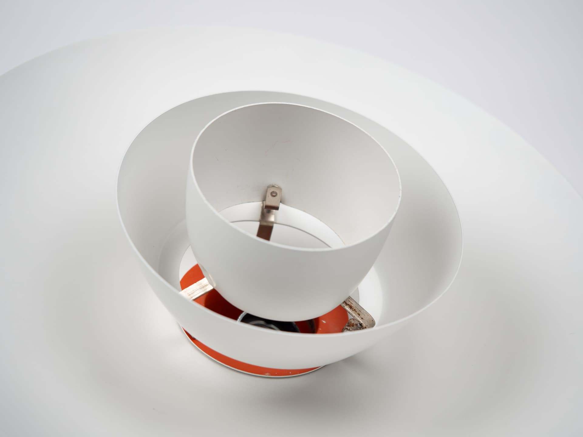Pendant lamp PH 4/3, white aluminum, by P. Henningsen, Denmark, 1980s. - 321071