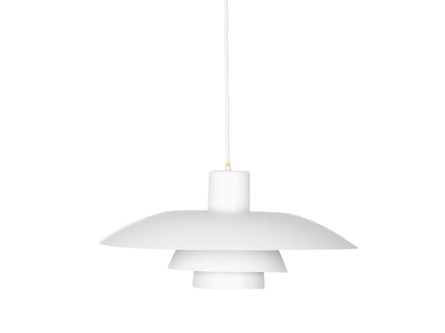 Pendant lamp PH 4/3, white aluminum, by P. Henningsen, Denmark, 1980s. - DIMENSION