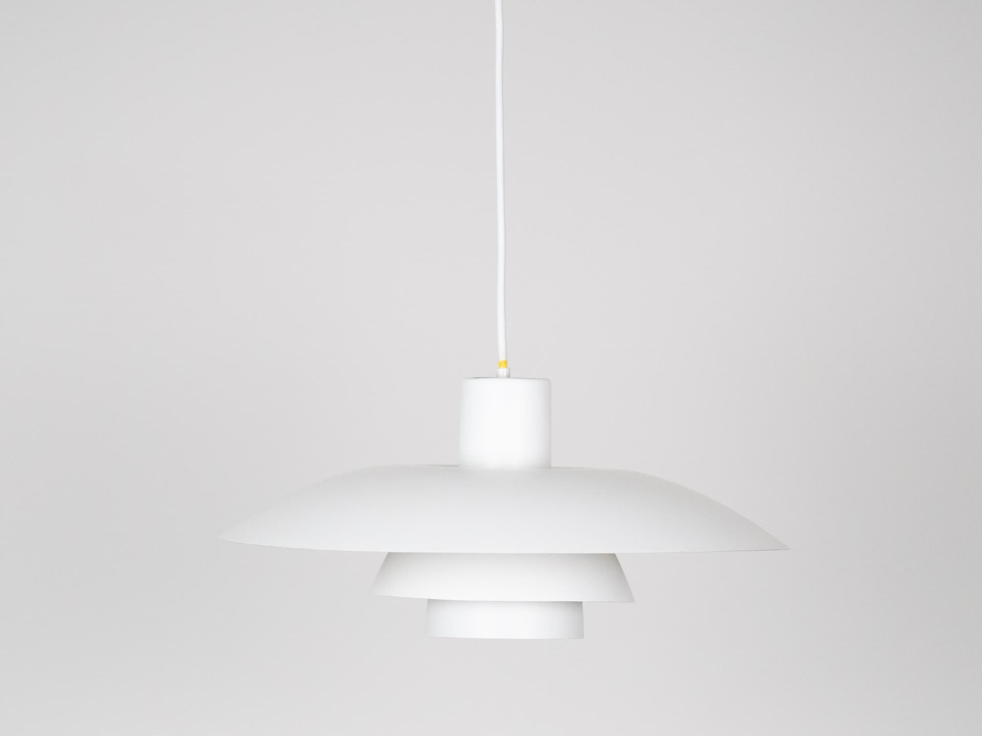 Pendant lamp PH 4/3, white aluminum, by P. Henningsen, Denmark, 1980s. - 321063